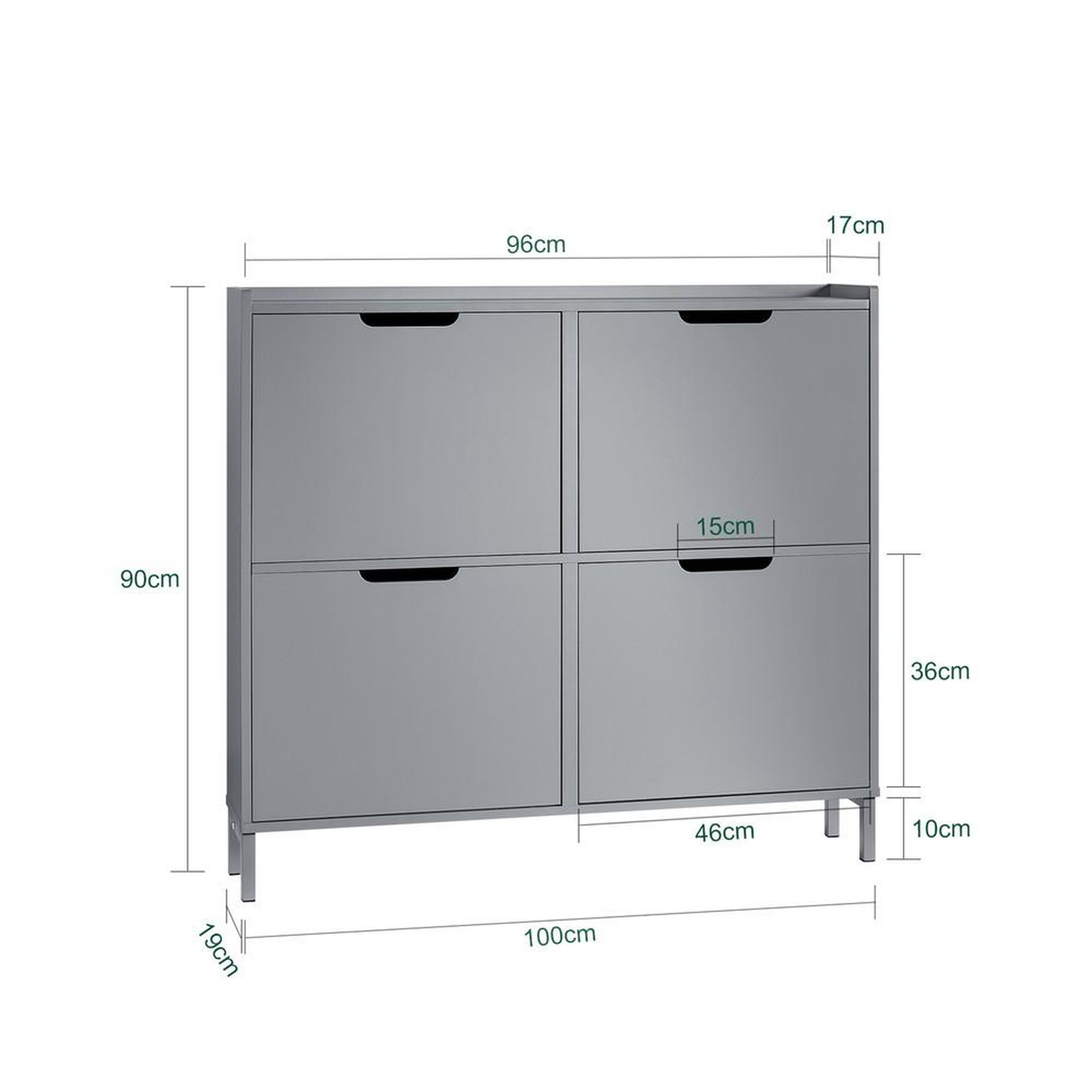 Voir la diapositive 3 : SOBUY SoBuy - Meuble À Chaussures 4 portes - Minimaliste - FSR100
