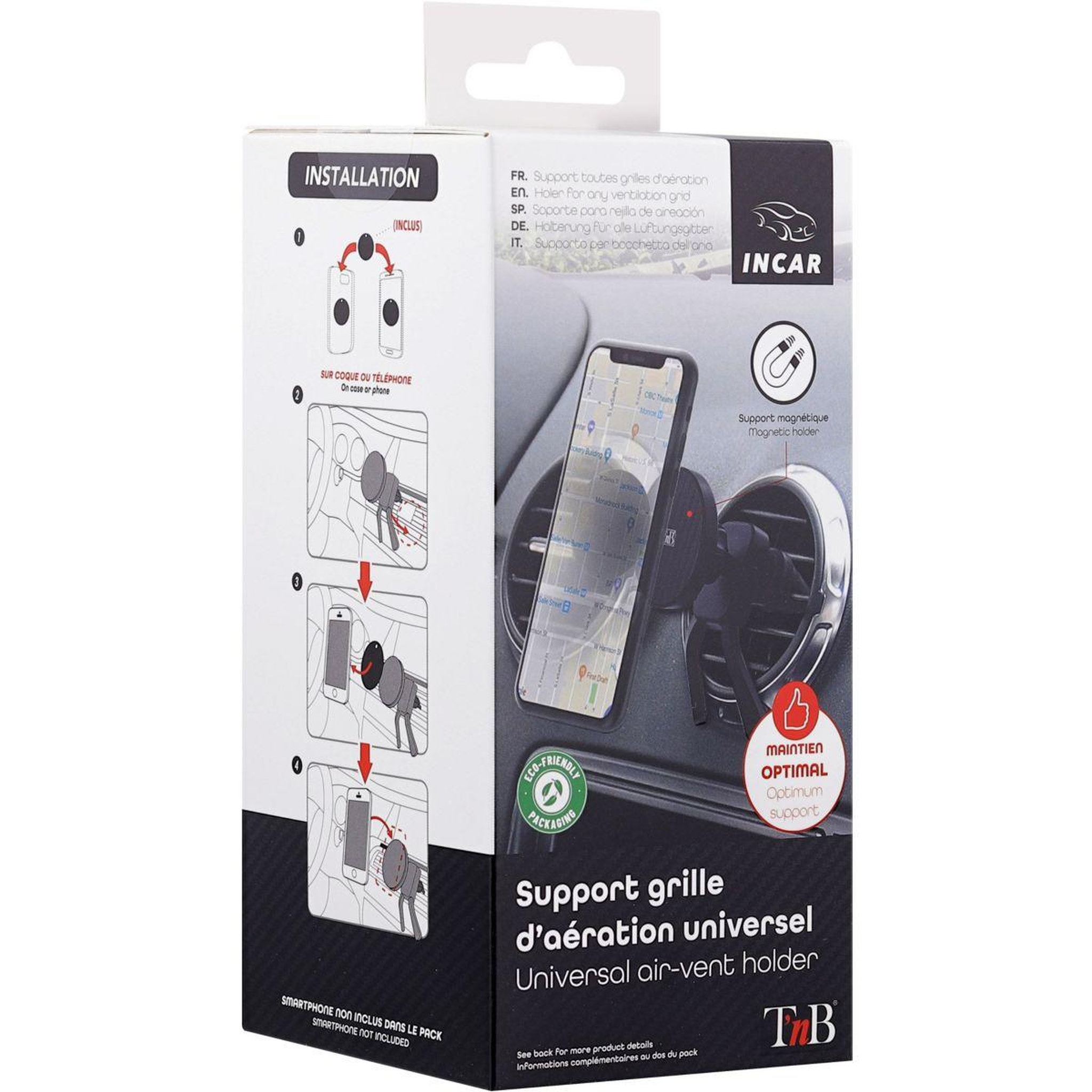 Voir la diapositive 3 : TNB Support smartphone voiture grille d'aération premium