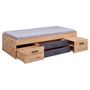 Voir la diapositive 2 : Lit simple multi-rangements chevet intégré 90x200 cm NAYA