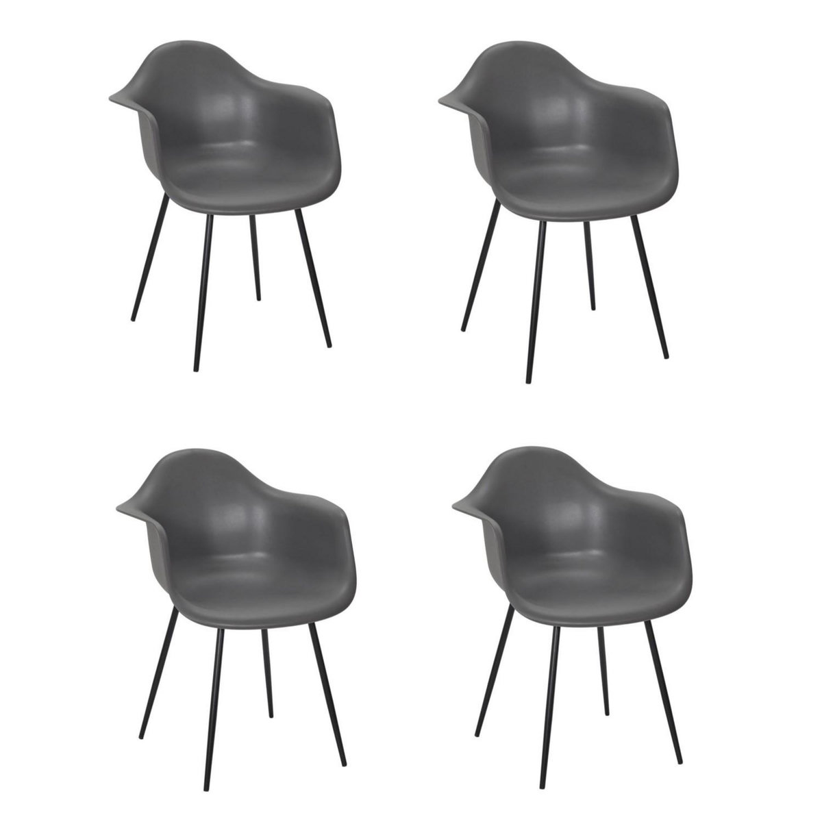 TOILINUX Lot de 4 fauteuils GUSTAV