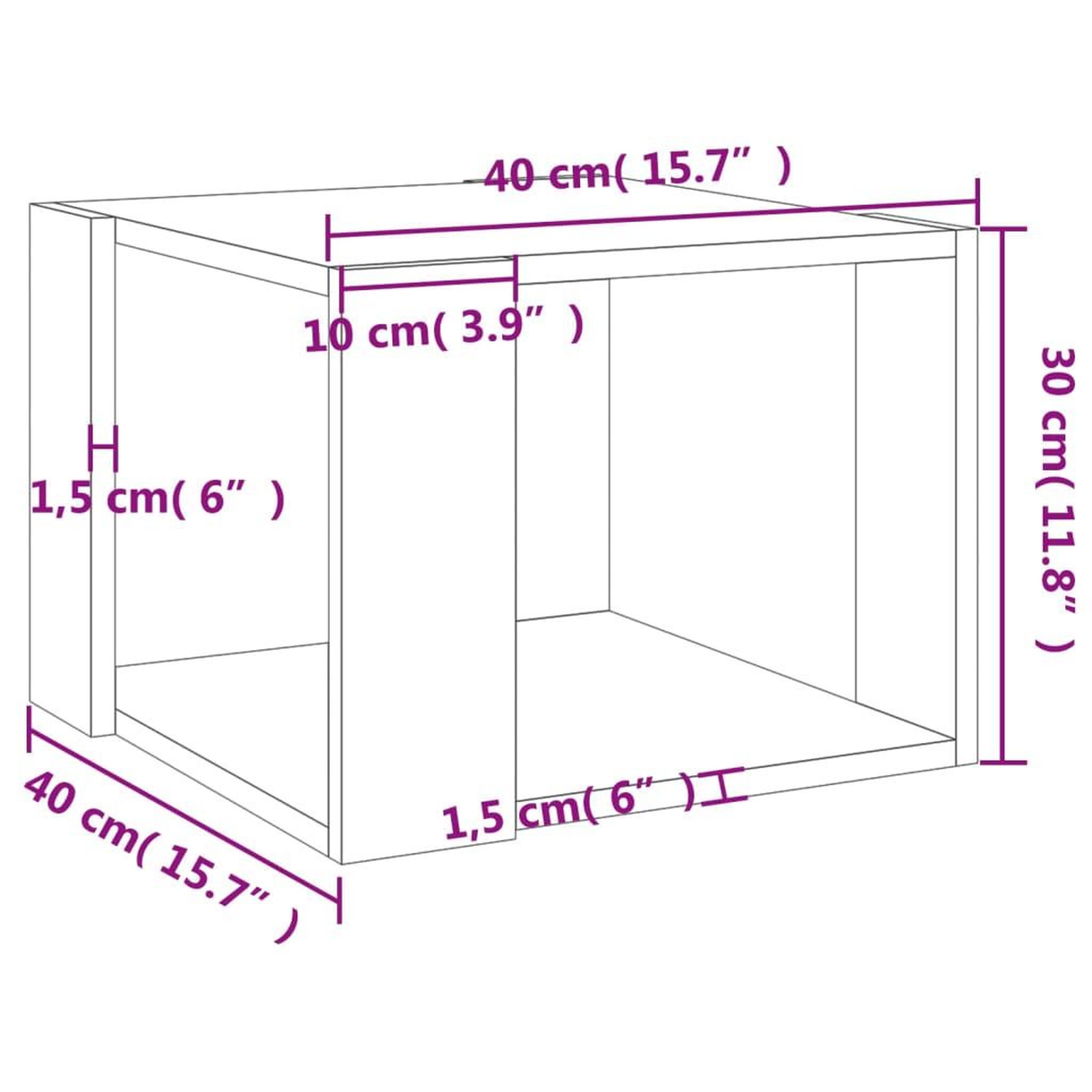 Voir la diapositive 6 : VIDAXL Table basse Chene sonoma 40x40x30 cm Bois d'ingenierie