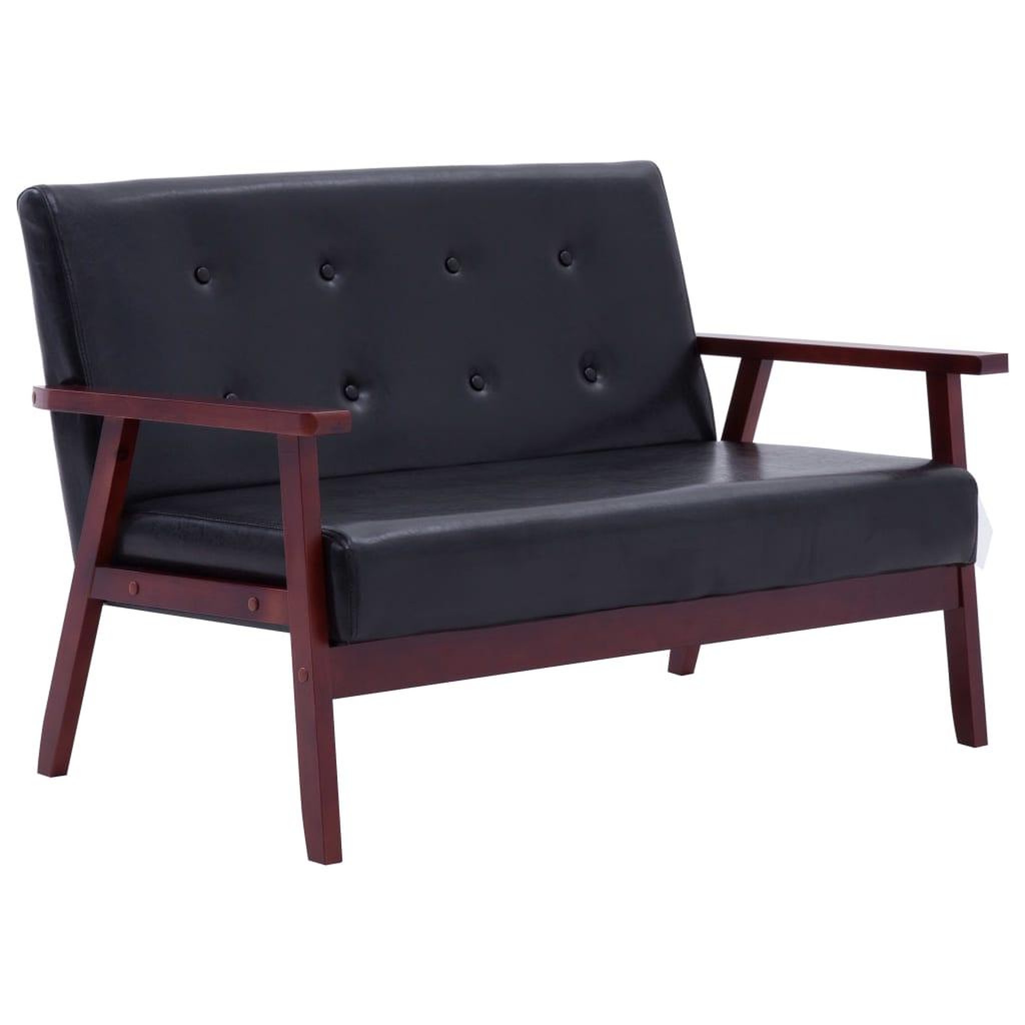 Voir la diapositive 3 : VIDAXL Ensemble de canapes 2 pcs noir similicuir