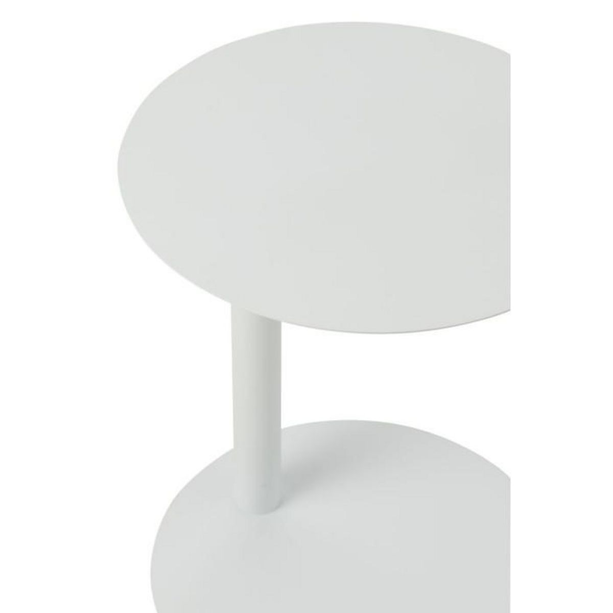 Paris Prix Table d'Appoint Ronde en Métal  Reva  50cm Blanc