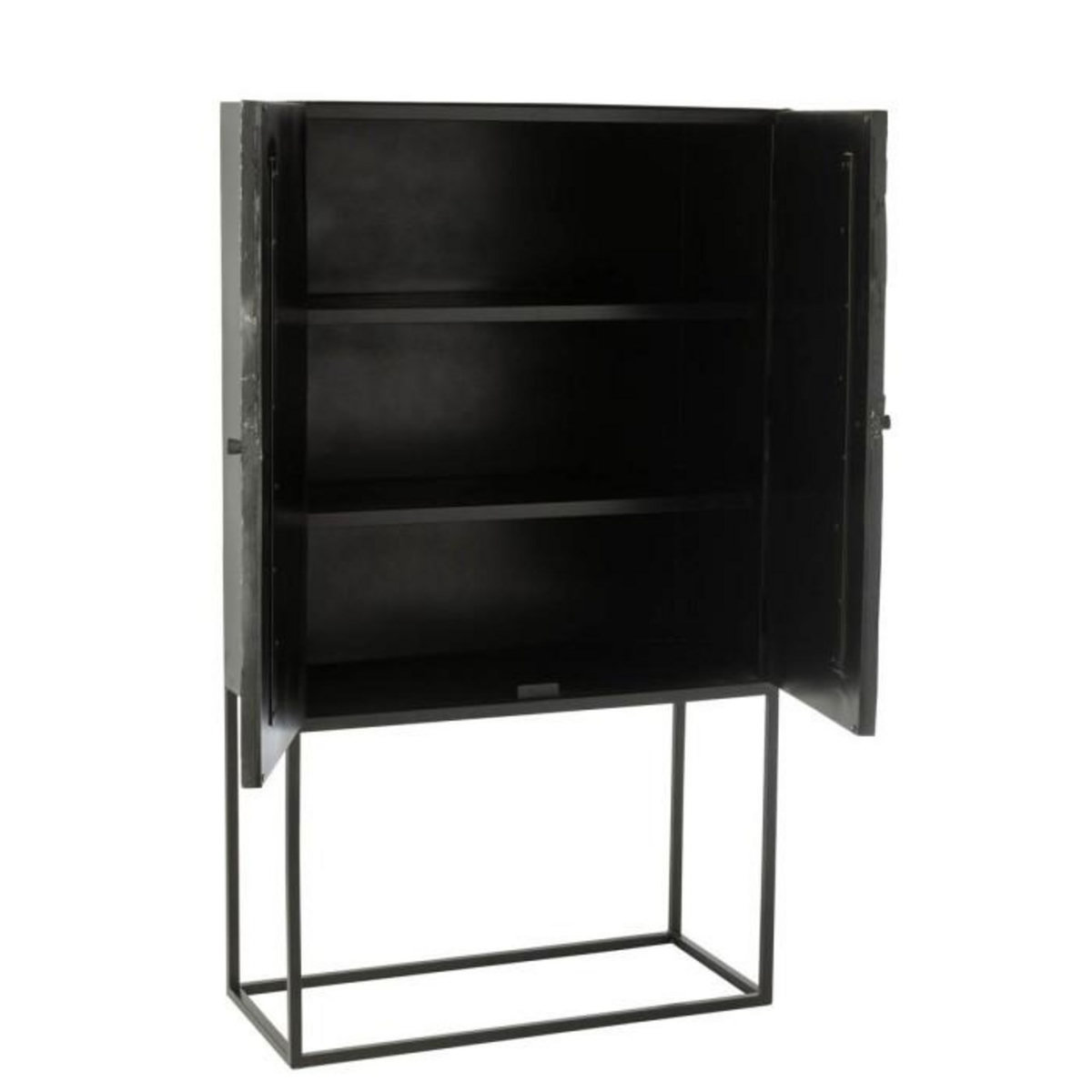 Paris Prix Commode 2 Portes en Bois  Shanil  162cm Noir