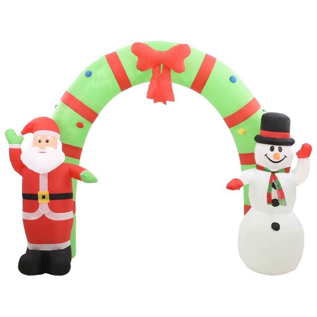 VIDAXL Arche gonflable avec Pere Noël et bonhomme de neige LED 223 cm