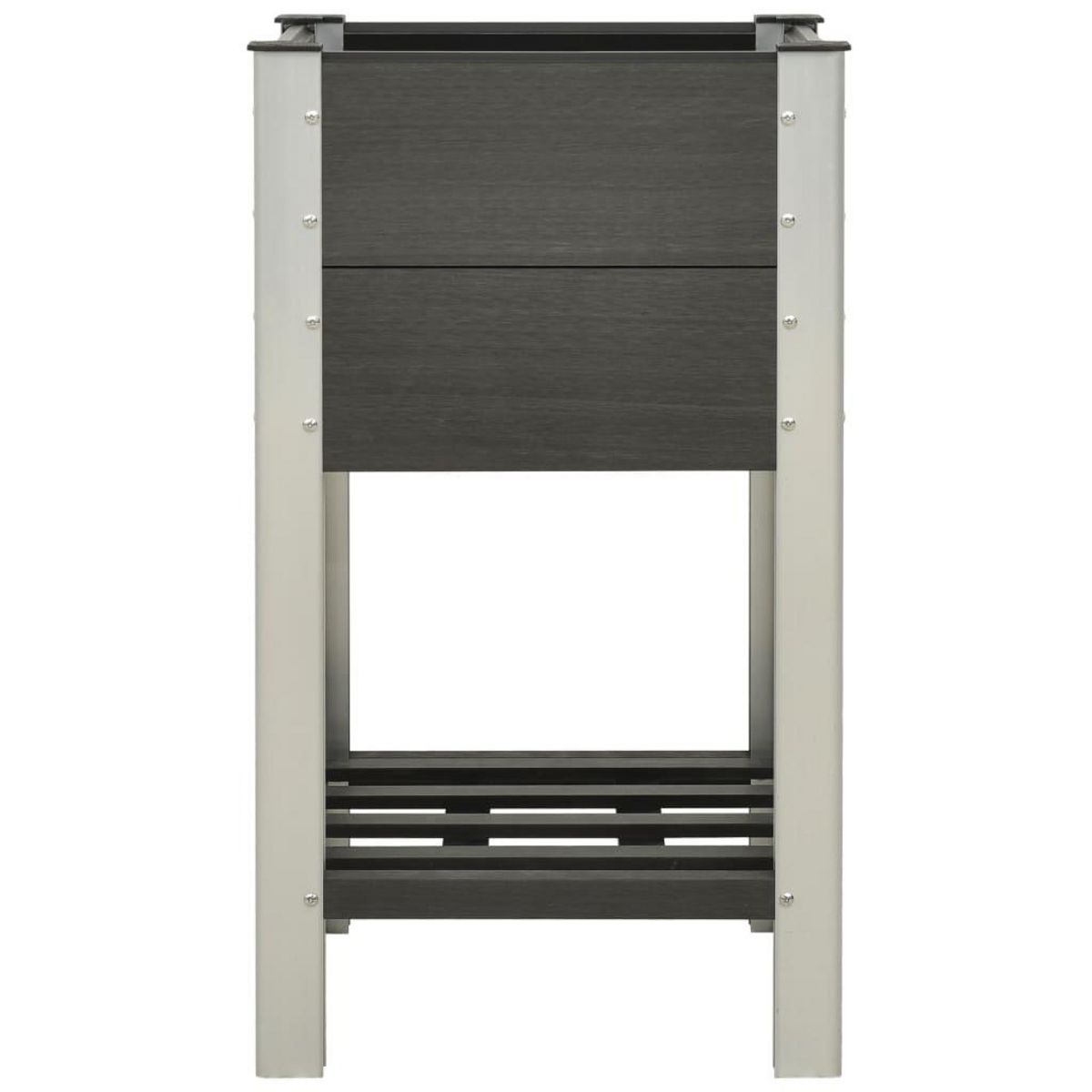 VIDAXL Lit sureleve de jardin avec etagere 50x50x90 cm WPC Gris