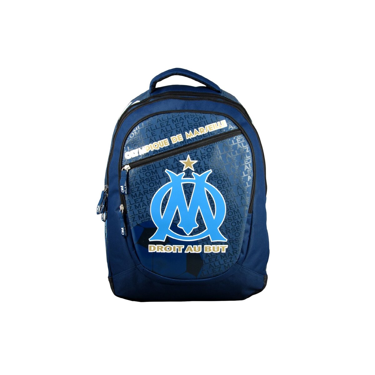 OM Sac dos 3 compartiments bleu foot pas cher Auchan