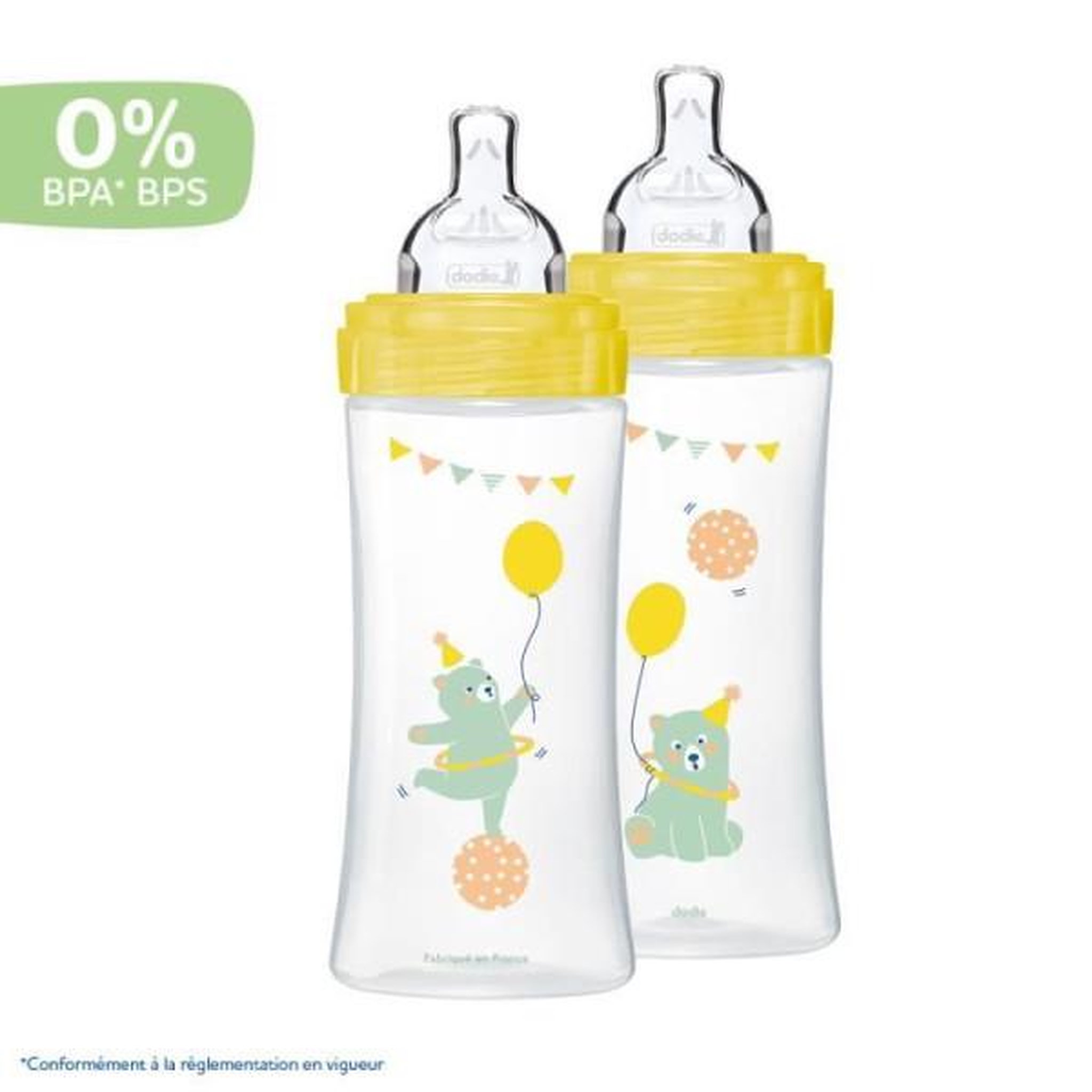Voir la diapositive 2 : DODIE Dodie Biberon Sensation+ Anti-Coliques +6m Ours Lot de 2 x 330ml