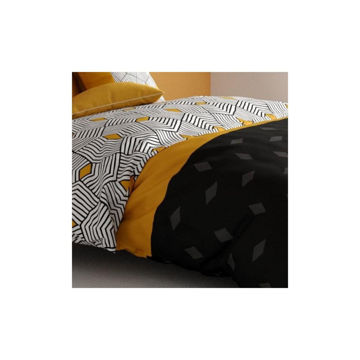 ATELIER DU COTON Housse de couette 240x220 FARO + 2 taies coton 57 fils