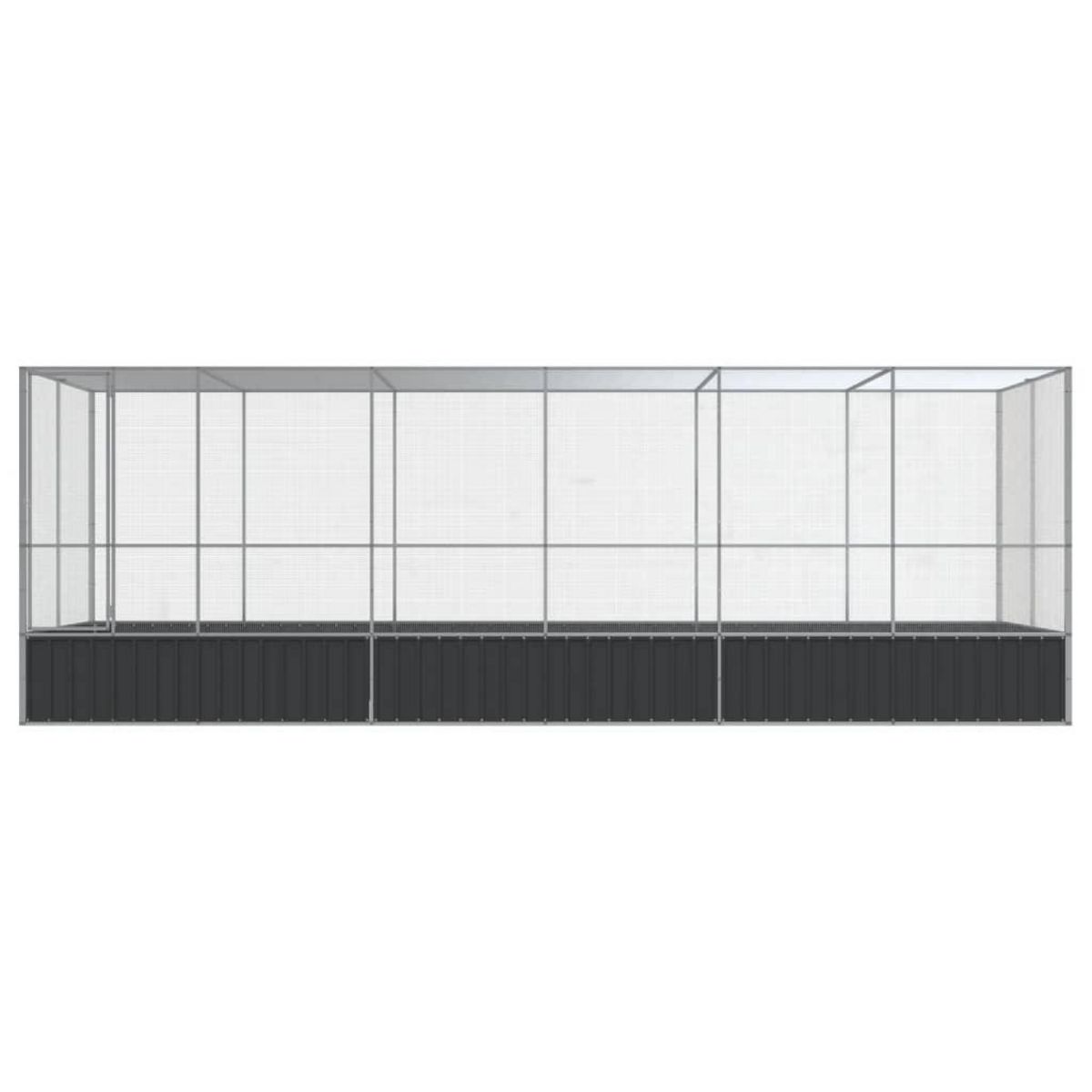 VIDAXL Voliere avec extension argente 625x207x212 cm acier