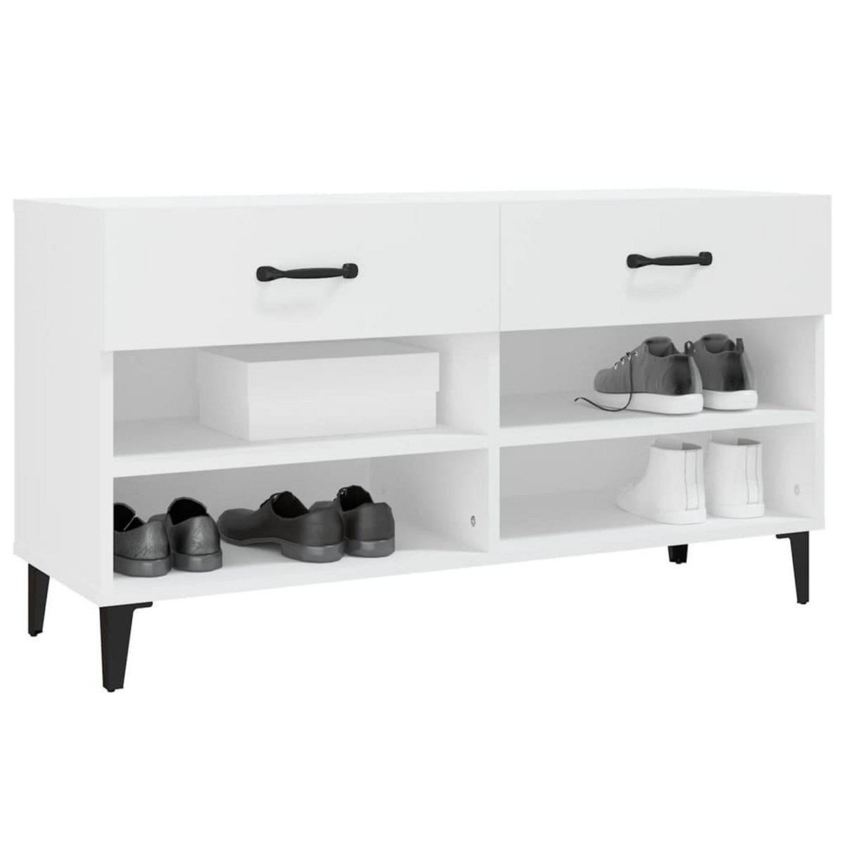 VIDAXL Armoire a chaussures Blanc 102x35x55 cm Bois d'ingenierie