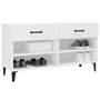 Voir la diapositive 4 : VIDAXL Armoire a chaussures Blanc 102x35x55 cm Bois d'ingenierie