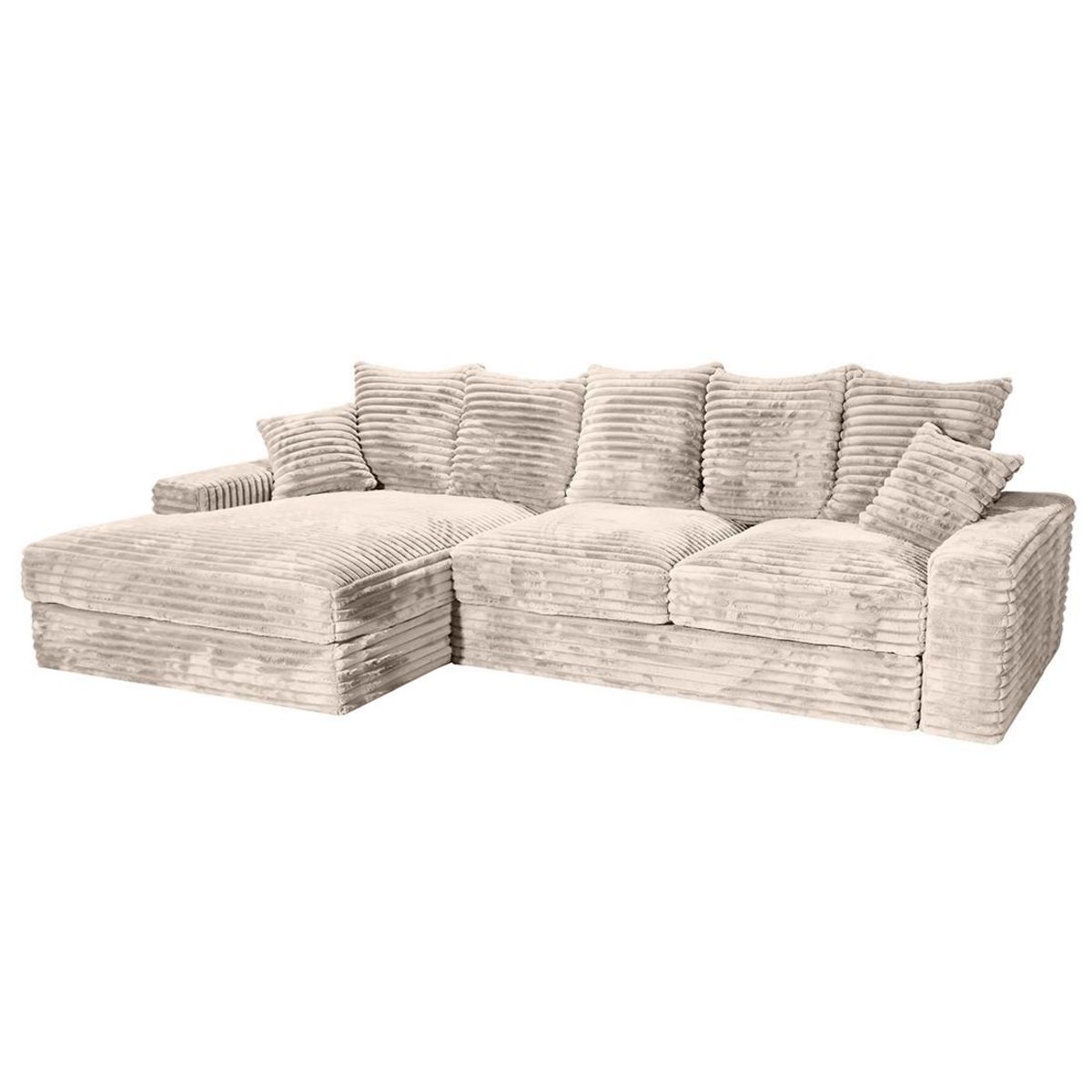 LISA DESIGN Andy - canapé d'angle gauche 5 places en fausse fourrure côtelée