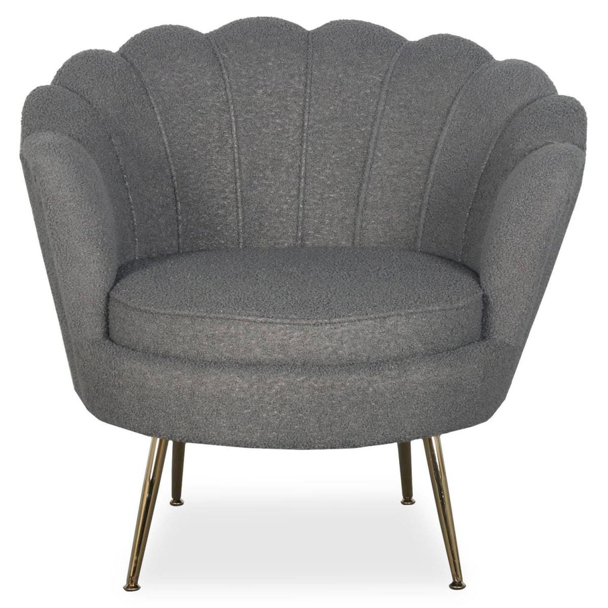 Voir la diapositive 2 : Paris Prix Fauteuil Design Bouclette  André  80cm Gris