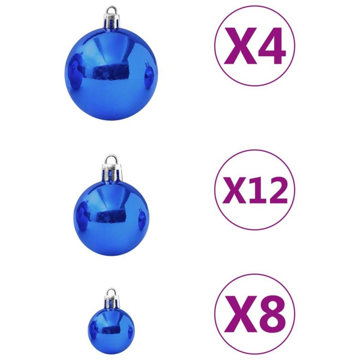 VIDAXL Ensemble de boules de Noël 100 pcs Bleu
