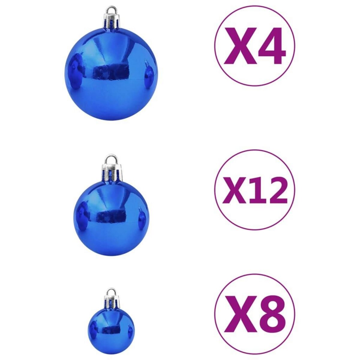 VIDAXL Ensemble de boules de Noël 100 pcs Bleu