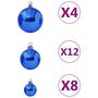 Voir la diapositive 4 : VIDAXL Ensemble de boules de Noël 100 pcs Bleu