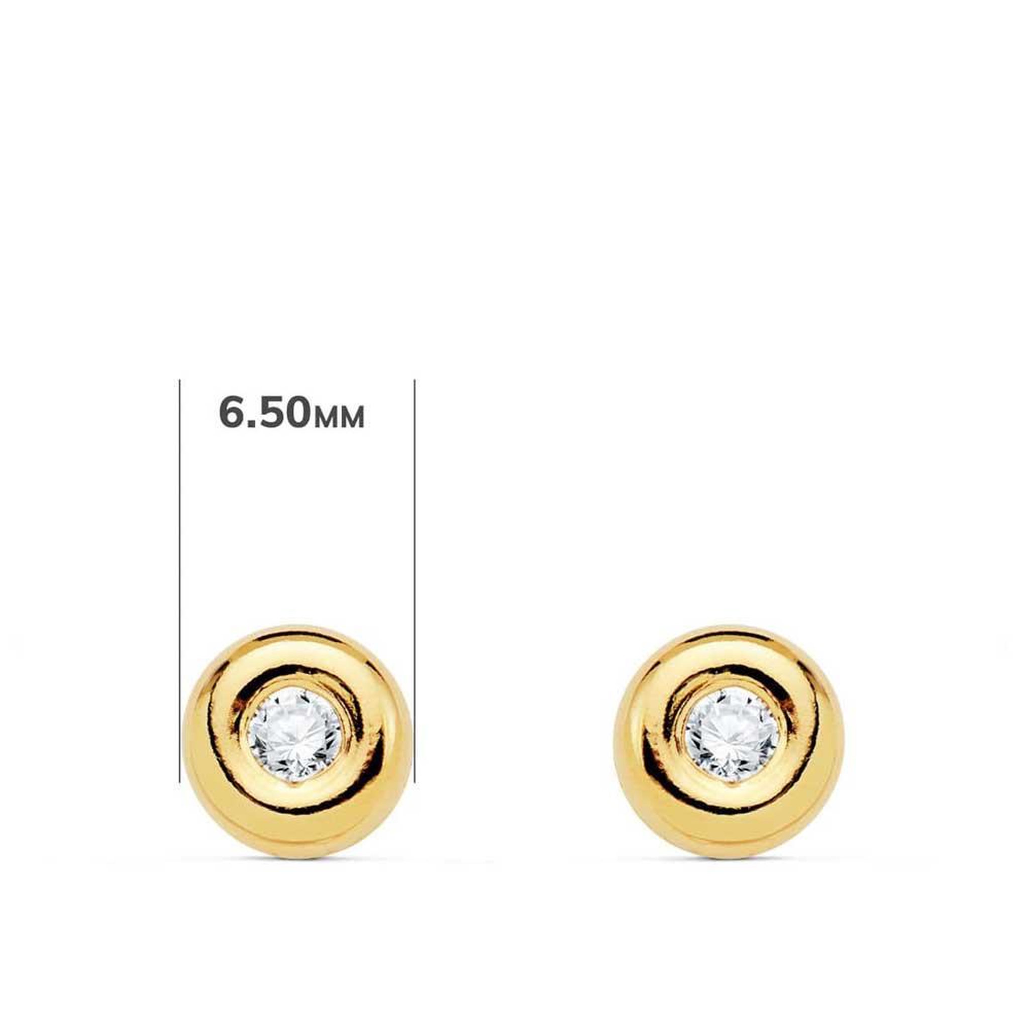 Voir la diapositive 2 : L'ATELIER D'AZUR Boucles d'Oreilles Solitaires Diamants de Synthèse 0.20 Carats - Or 18 Carats 750 Jaune