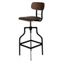 Voir la diapositive 1 : Rendez vous déco Chaise de bar vintage réglable en hauteur 66/85 cm en bois-Retro