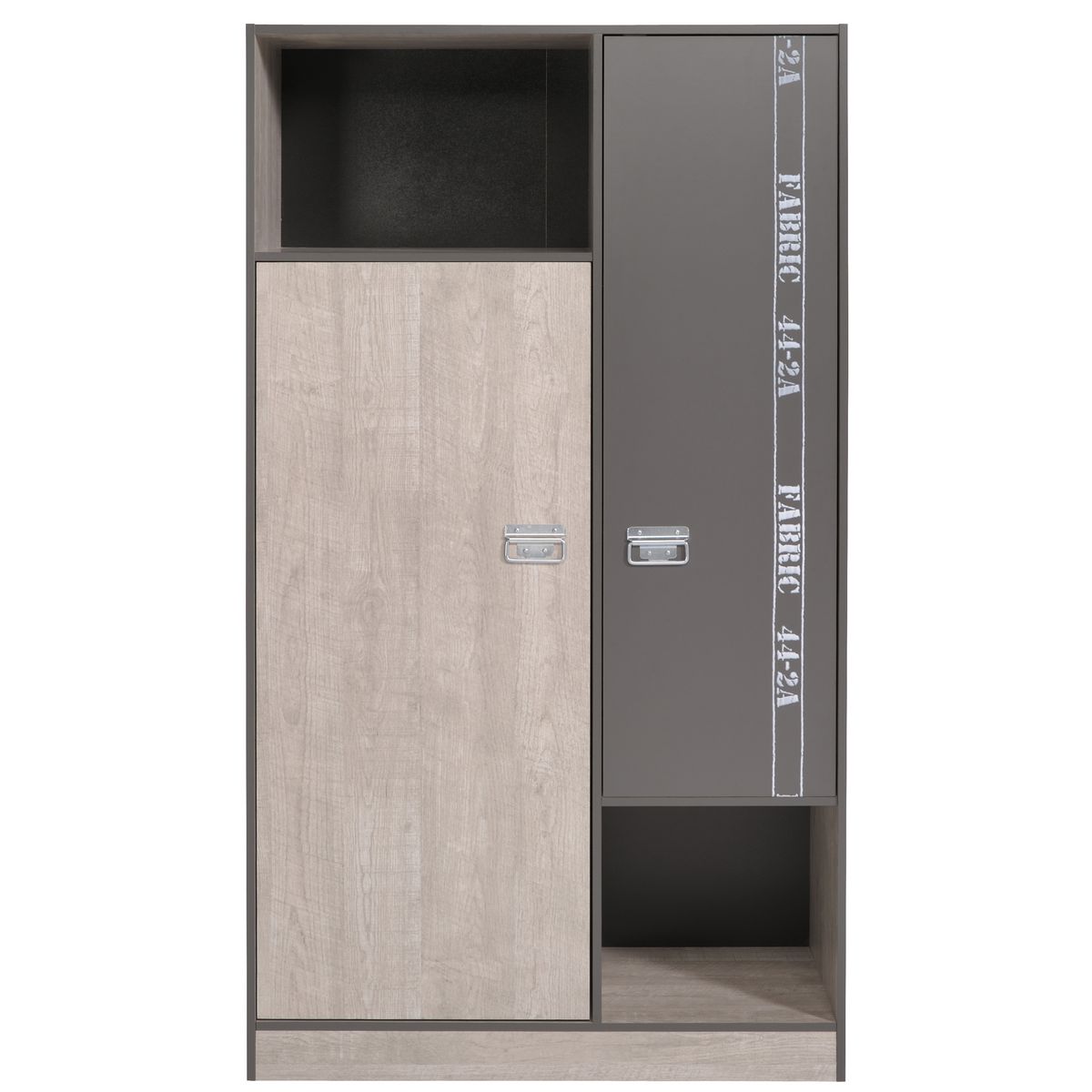 Armoire 2 portes chambre junior style industriel L101cm LOFTY