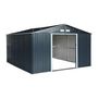 Voir la diapositive 3 : SWEEEK Abri de jardin en métal - Slack - 12.99 m² anthracite - Deux portes coulissantes. kit de fixation sol inclus. L 341 x 386 x 211cm