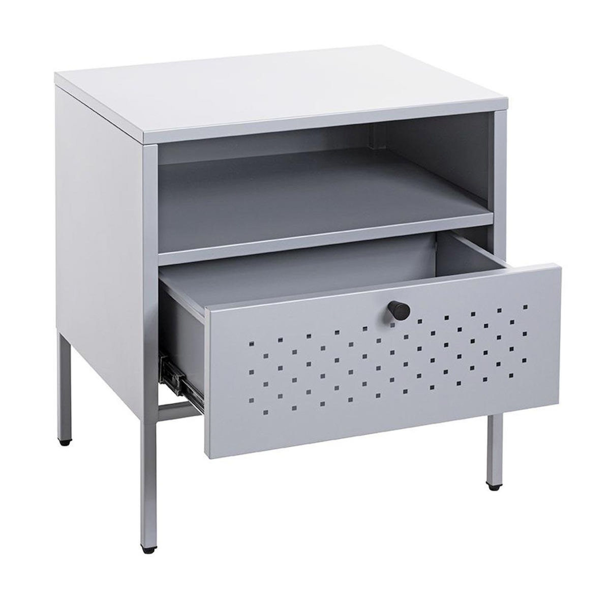 Paris Prix Table de Chevet 1 Tiroir  Boston  50cm Gris