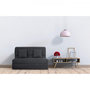 Voir la diapositive 2 : DUNLOPILLO DUNLOPILLO Banquette BZ - Tissu Noir + 2 coussins noir - L 140 x P 99 x H 98 cm ALICE