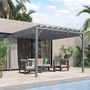 Voir la diapositive 2 : OUTSUNNY Pergola lames orientables dim. 2,9L x 2,95l x 2,13H m structure alu. acier époxy polyester gris