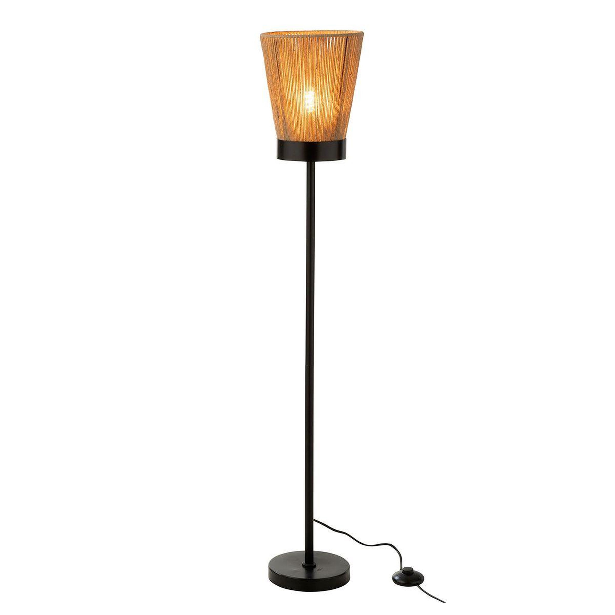 Voir la diapositive 2 : J-LINE Lampadaire en jute  luna  120cm naturel