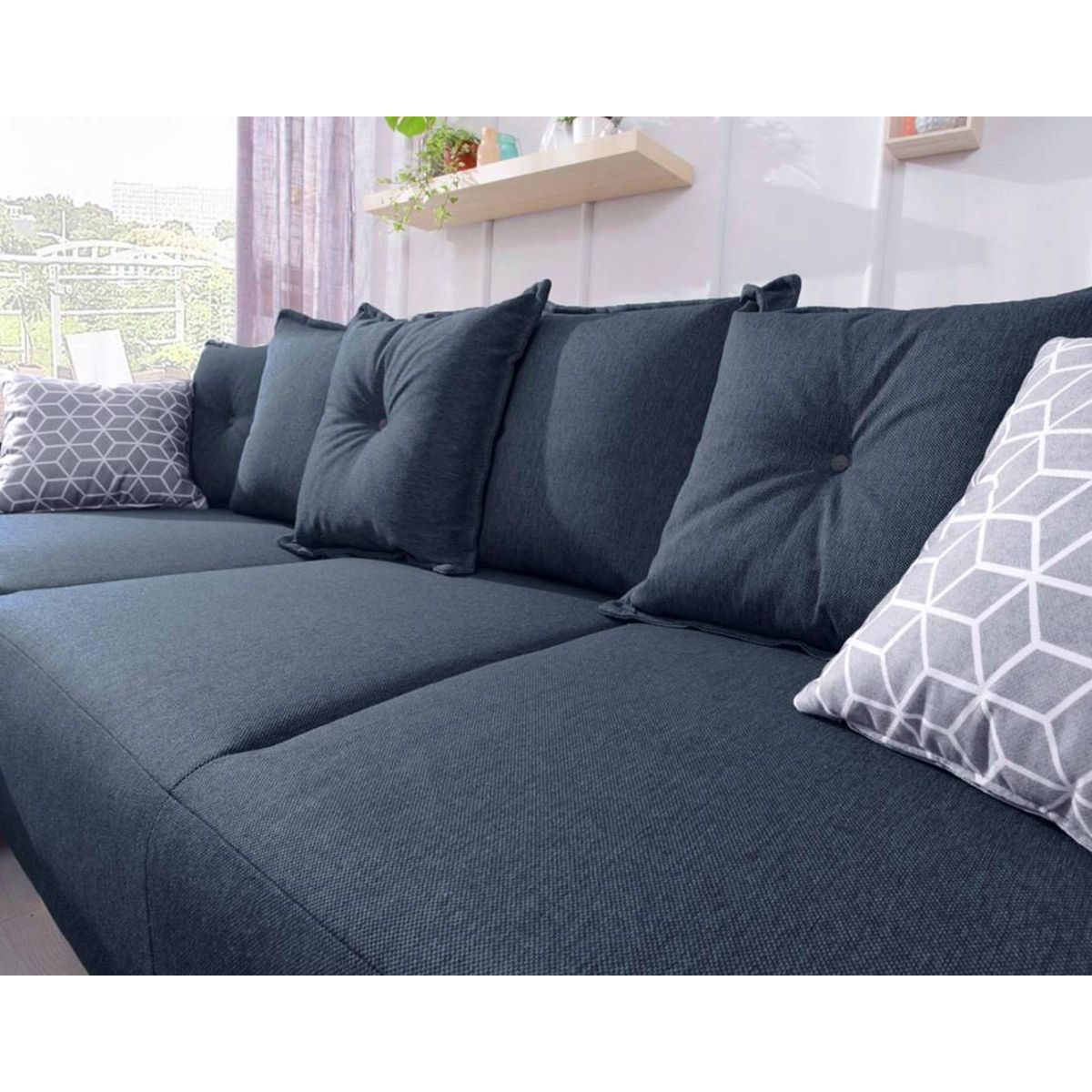 BEST MOBILIER Lena - canapé d'angle réversible convertible - 4 places - style scandinave