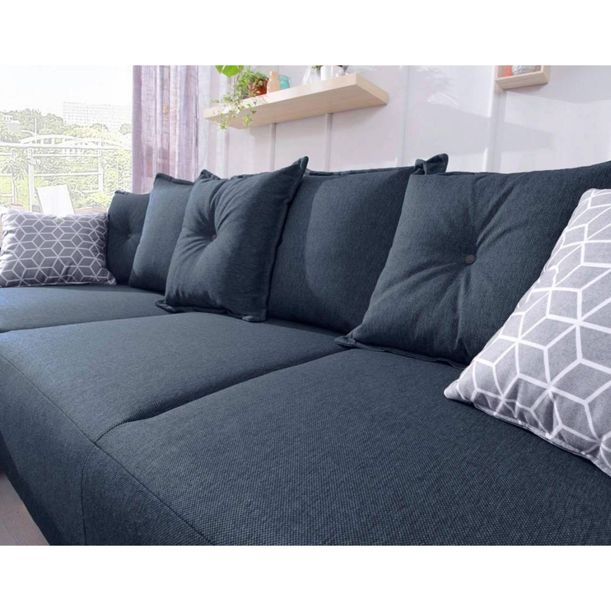 BEST MOBILIER Lena - canapé d'angle réversible convertible - 4 places - style scandinave