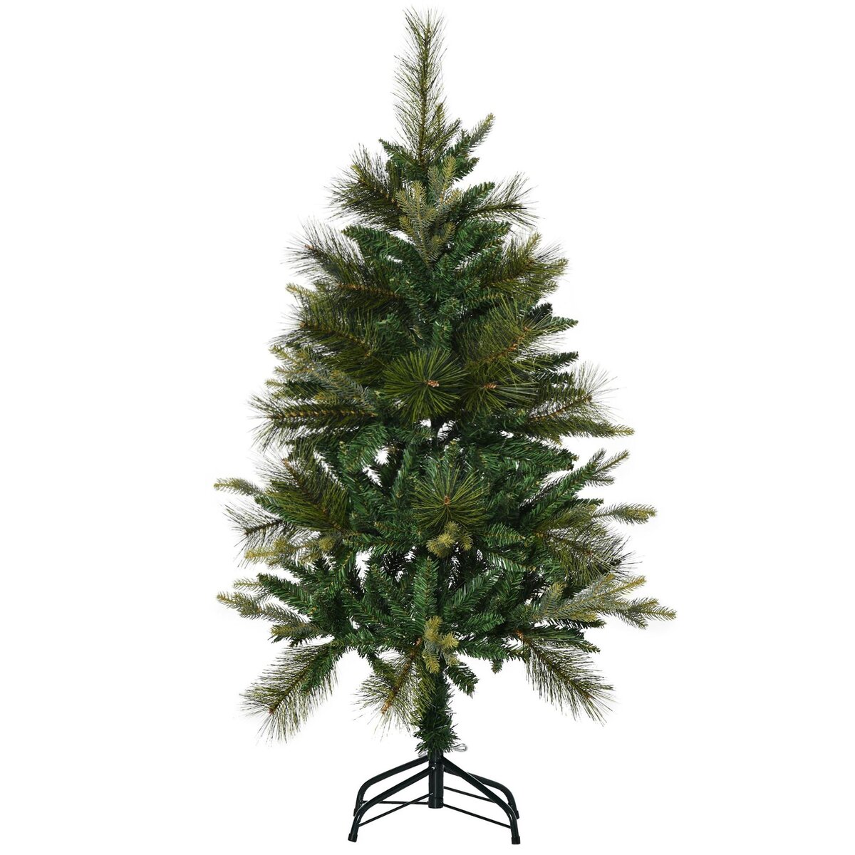 HOMCOM Sapin de Noël artificiel Ø 61 x 120H cm pied support inclus 260 branches épines grand réalisme vert