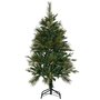 Voir la diapositive 1 : HOMCOM Sapin de Noël artificiel Ø 61 x 120H cm pied support inclus 260 branches épines grand réalisme vert