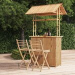 VIDAXL Mobilier de bar 3 pcs Bambou