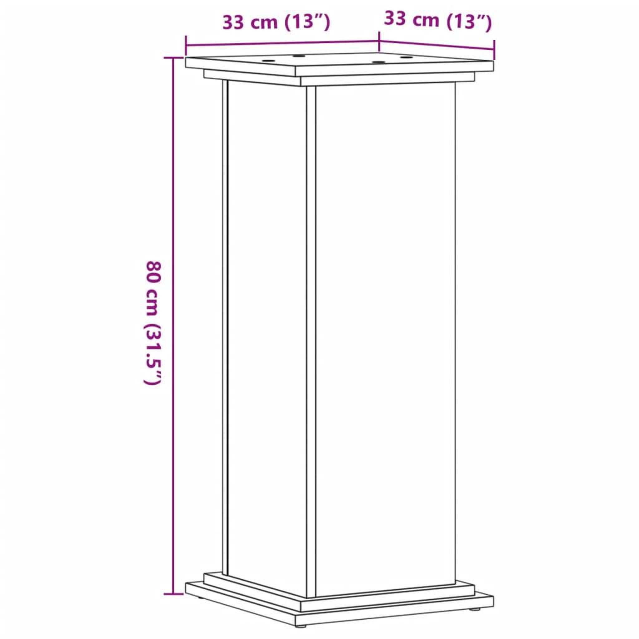 Voir la diapositive 6 : VIDAXL Support pour plantes chene sonoma 33x33x80 cm bois d'ingenierie
