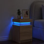 Voir la diapositive 4 : VIDAXL Table de chevet avec lumieres LED chene sonoma 35x39x55 cm