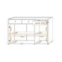 Voir la diapositive 5 : Paris Prix Buffet 3 Tiroirs Design  Vivero  139cm Gris & Naturel