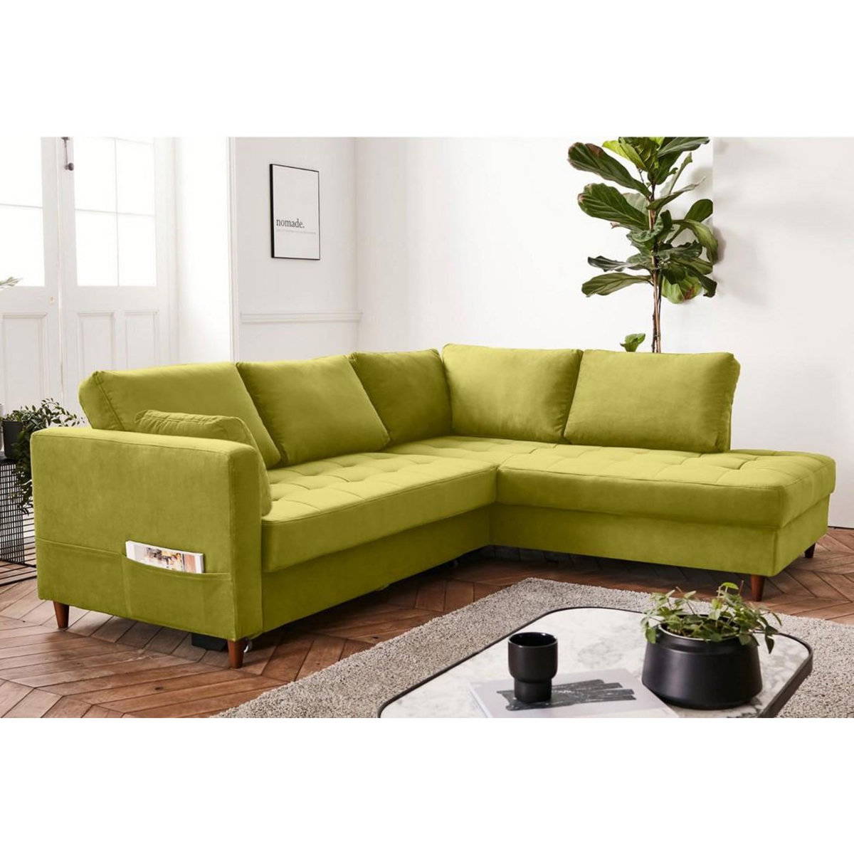 LISA DESIGN Anna - canapé d'angle droit - 5 places - convertible - en velours