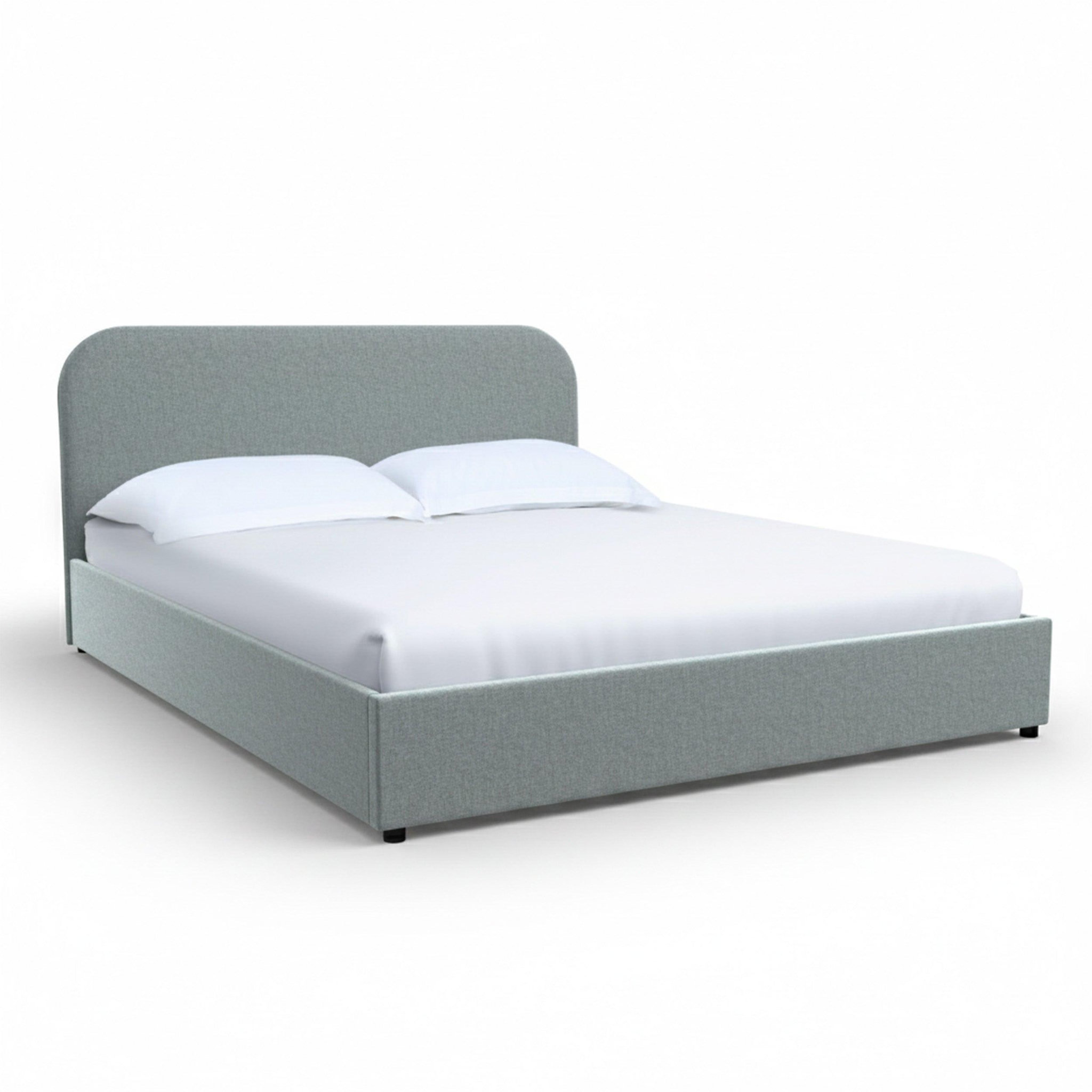 MAISON PAVANE Lit double 160x200 cm avec coffre en tissu gris-tilly