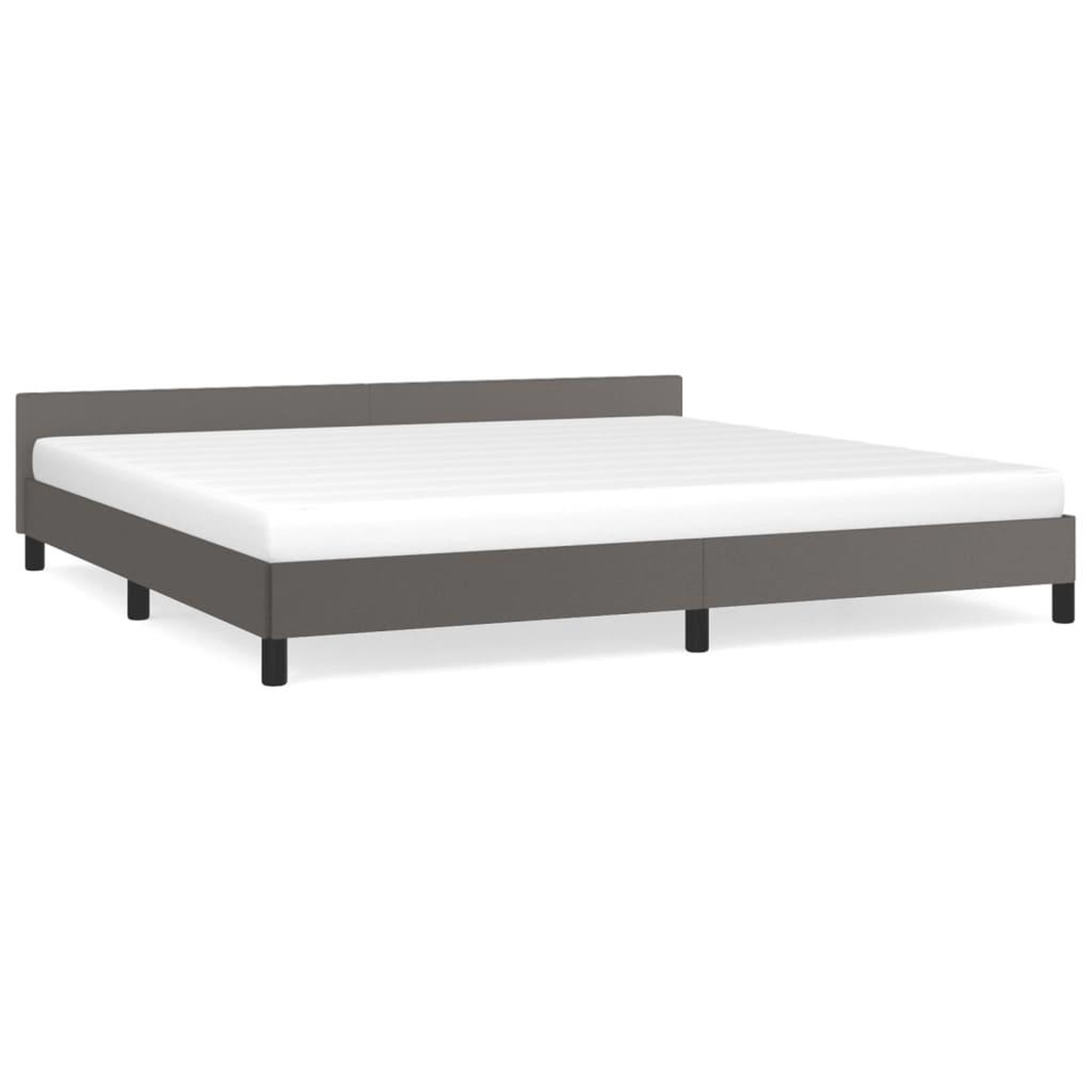 Voir la diapositive 2 : VIDAXL Cadre de lit avec tete de lit sans matelas gris 200x200 cm