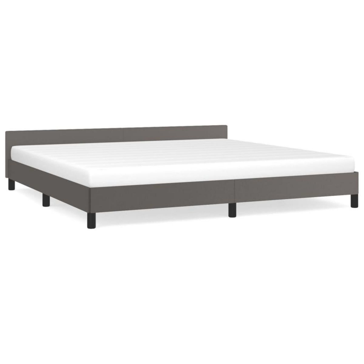 VIDAXL Cadre de lit avec tete de lit sans matelas gris 200x200 cm