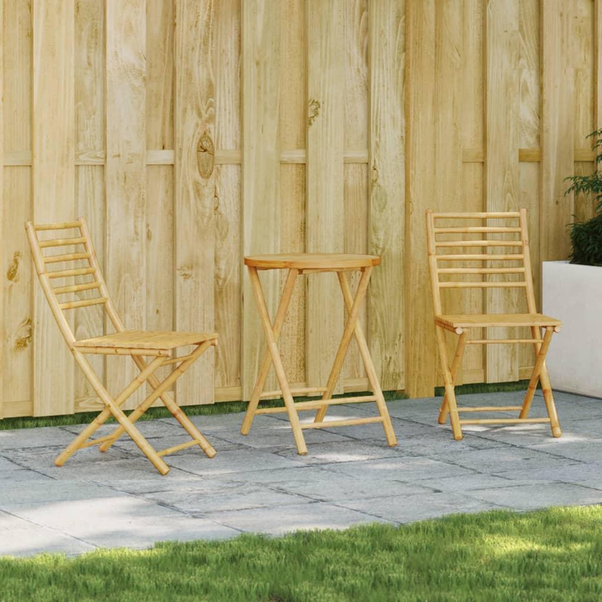 Voir la diapositive 2 : VIDAXL Ensemble de bistro 3 pcs bambou