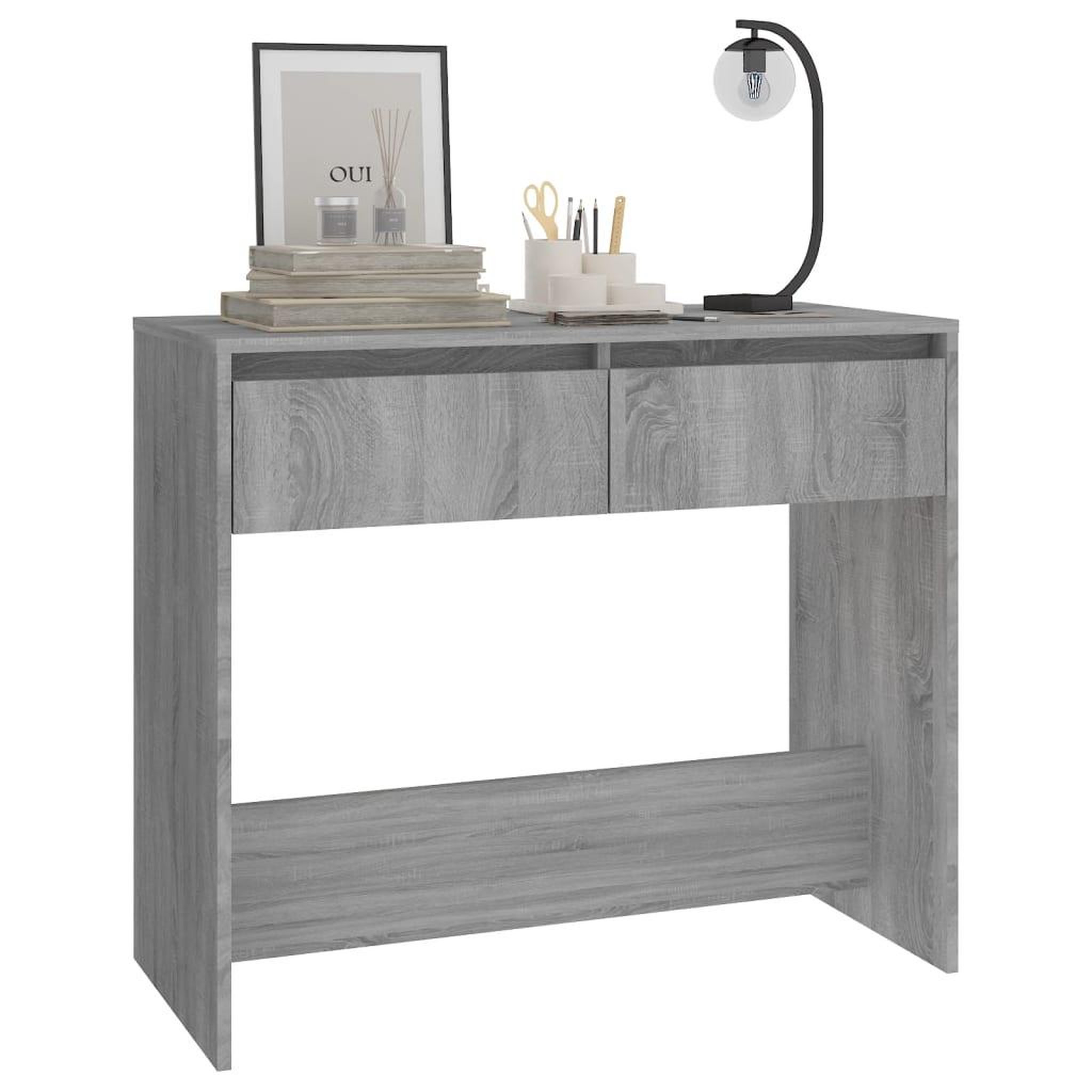 Voir la diapositive 4 : VIDAXL Table console sonoma gris 89x41x76,5 cm bois d'ingenierie