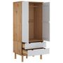 Voir la diapositive 4 : VIDAXL Garde-robe OTTA Marron et blanc 76,5x53x172 cm Bois massif pin