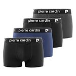 PIERRE CARDIN Lot de 4 boxers homme en coton Basic. Coloris disponibles : Noir