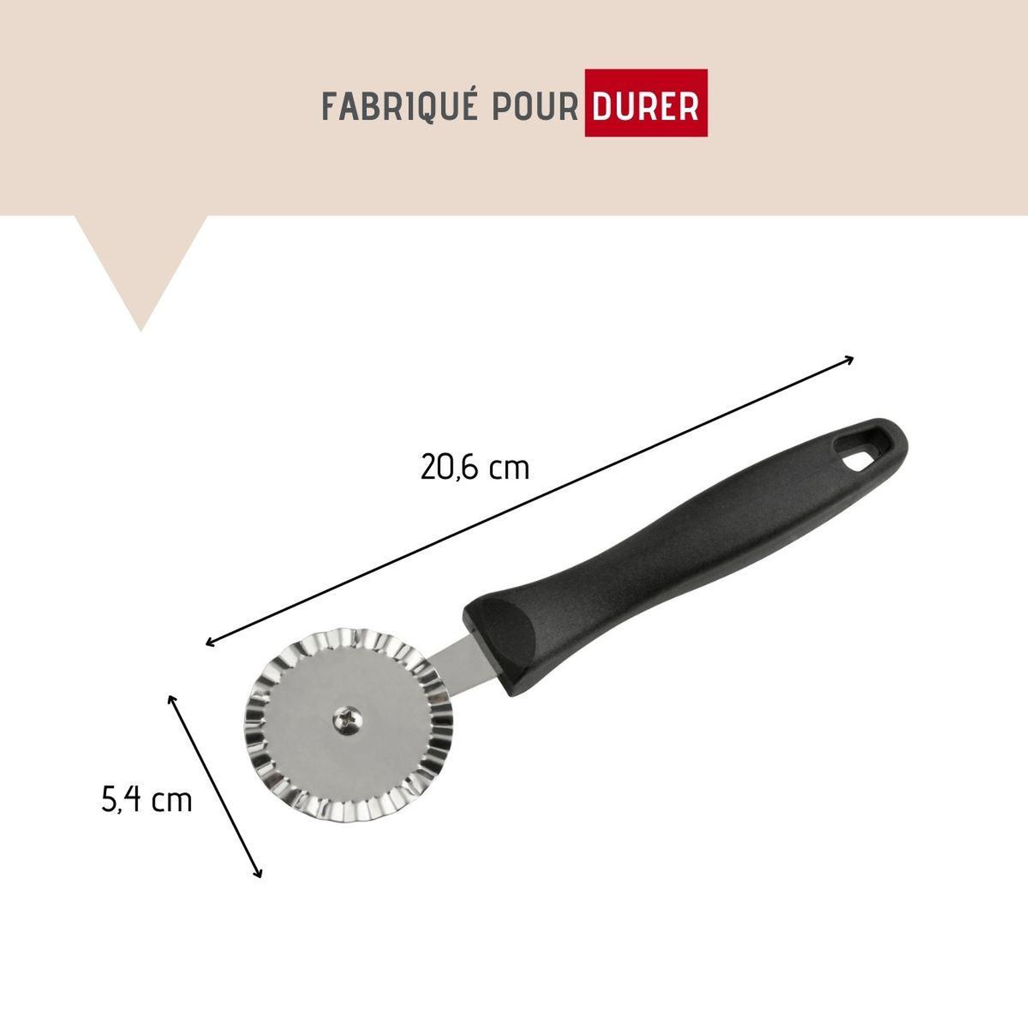 Voir la diapositive 3 : FM PROFESSIONAL Roulette à pâtisserie cannelée 20,6 cm fm professional pâtisserie