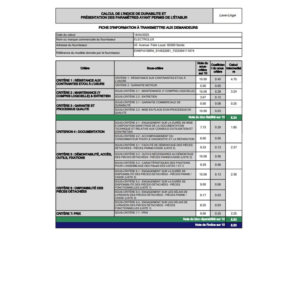 ELECTROLUX Lave-linge frontal 60cm 9kg 1400 tours/min - EW6FI4109RA