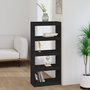Voir la diapositive 1 : VIDAXL Bibliotheque/Separateur de piece Noir 60x30x135,5 cm Pin massif