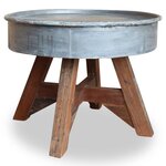 VIDAXL Table basse bois de recuperation melange 60x45 cm argente
