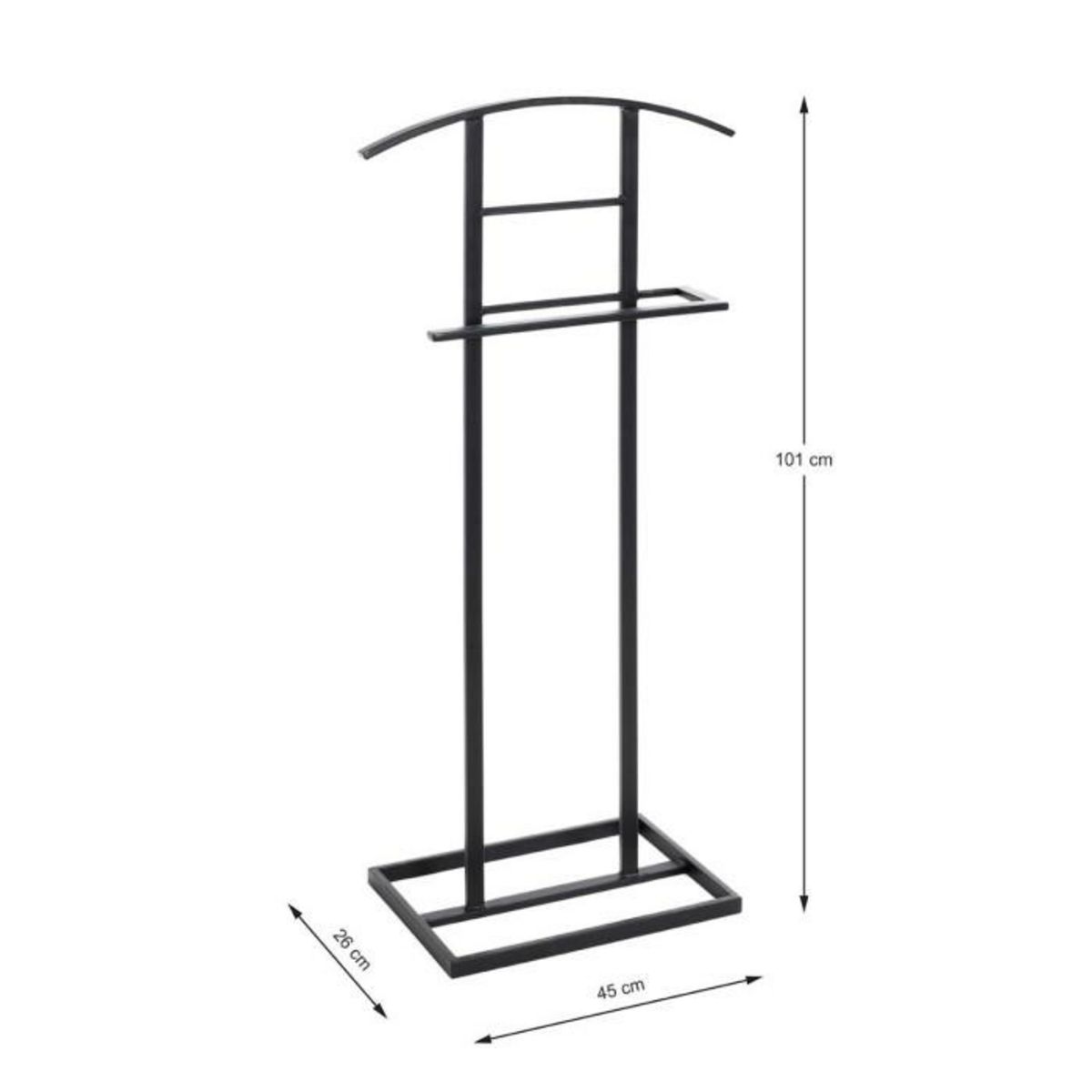 Paris Prix Valet de Chambre en Métal  Lanida  101cm Noir